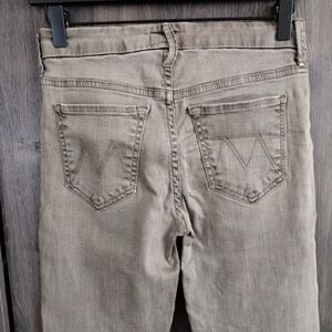 MOTHER desc High Waisted Loocker  Women's Jeans Light Green